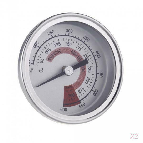 Grill Smoker  Barbecue Thermometer Temperature Gauge With Dual Gage
