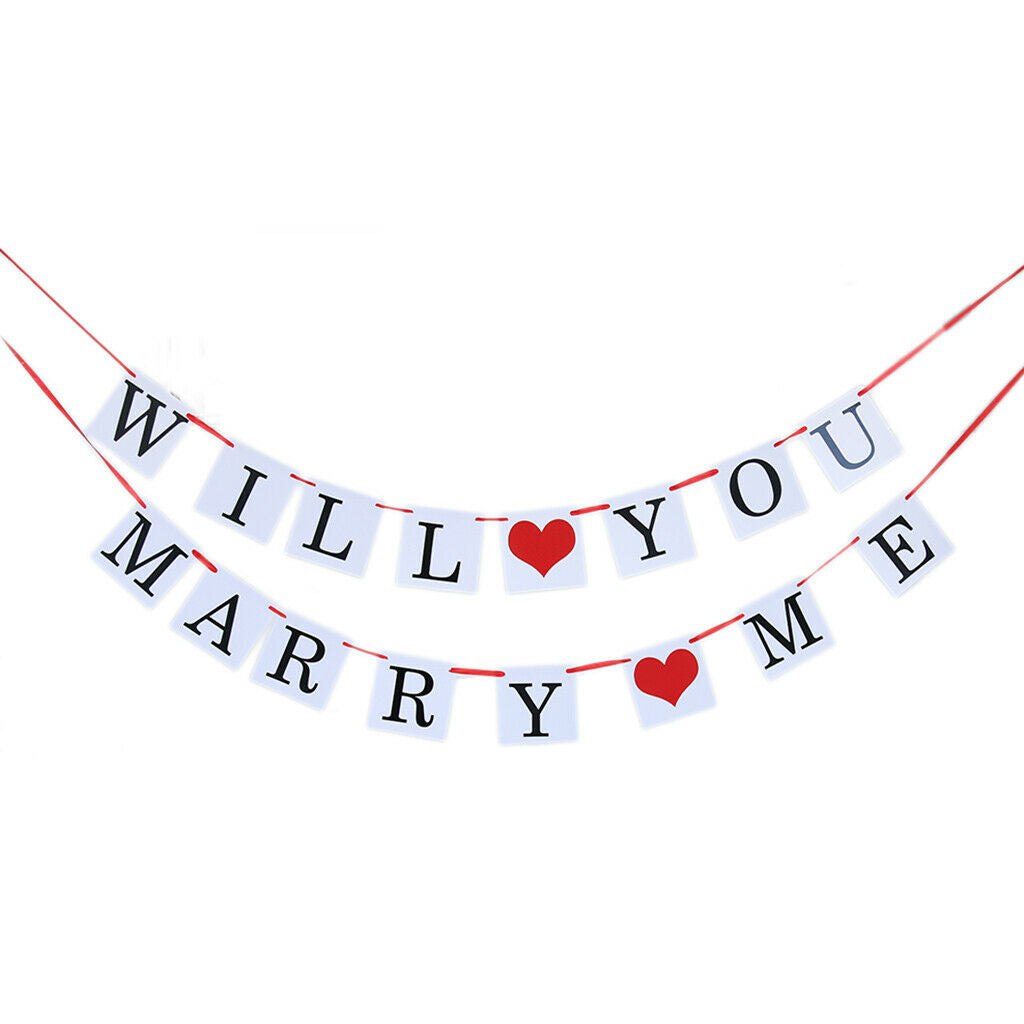 Rustic Will You Marry Me Hanging Garland & Latex Balloons Set for Wedding