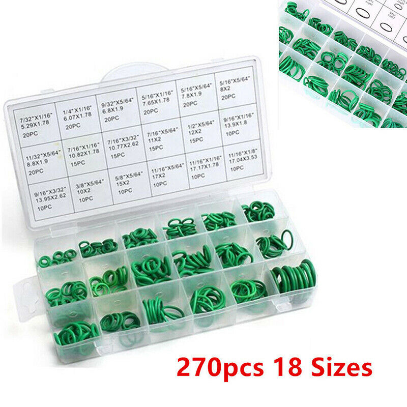 Rubber 270pcs Set Car Air Conditioning Refrigerant A/C Trim Repair O-Ring_DD