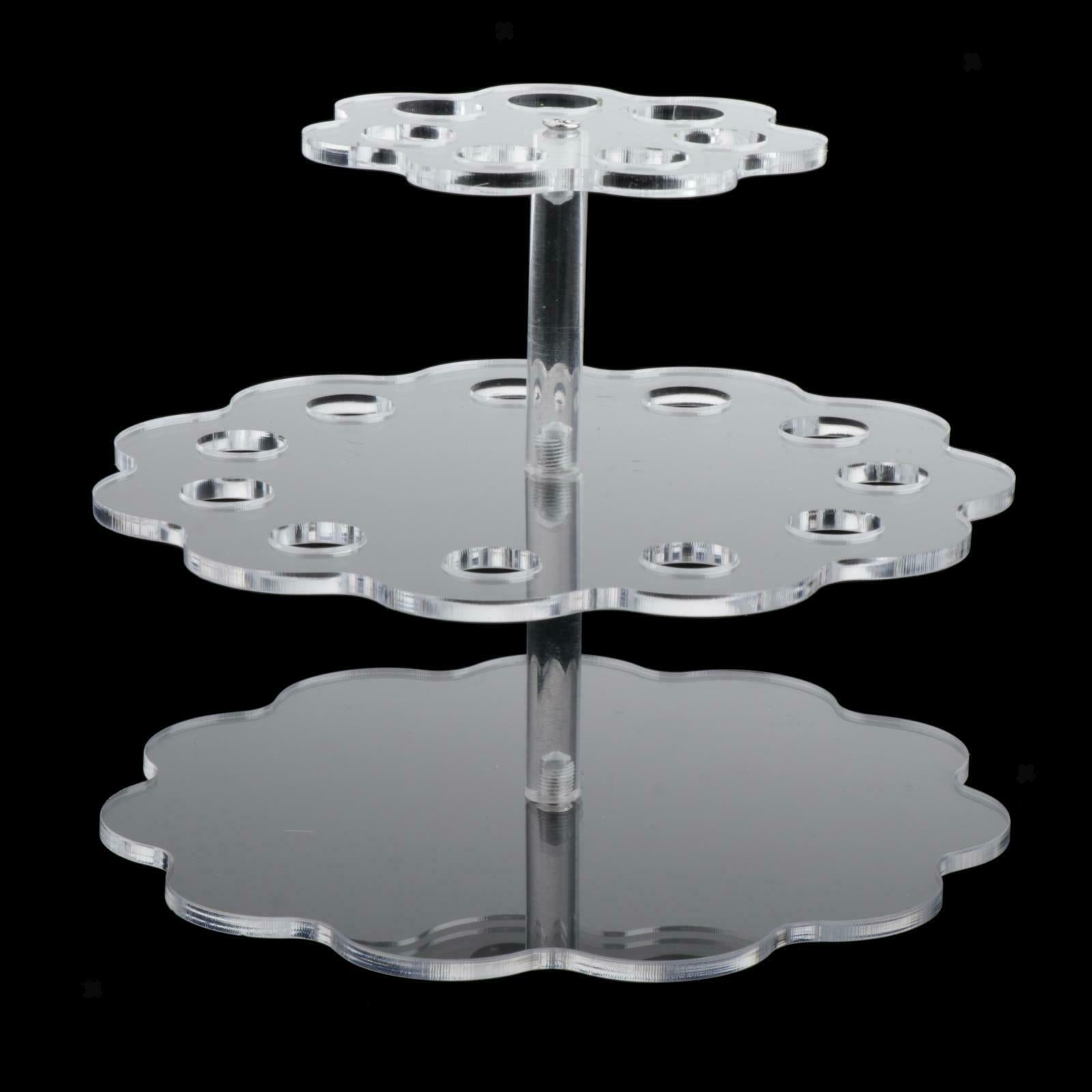 Clear 18 Bottles 2 Tier 360 Rotating Essential Oil Display Rack Storage