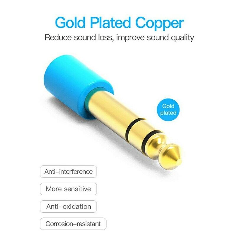 6.5mm 6.35mm 1/4inch Male to 3.5mm 1/8inch Female Jack Stereo Headphone AUX CaU9