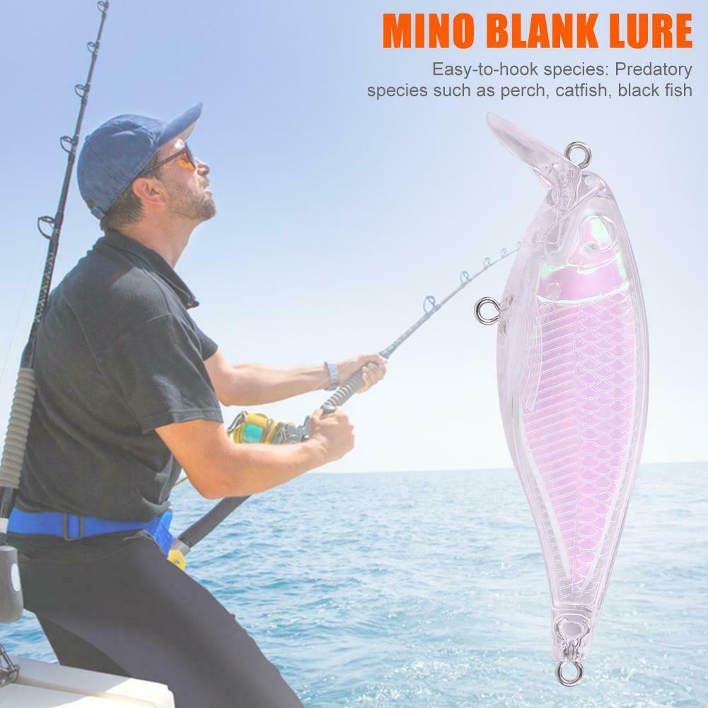Unpainted Blank Hard Lures Pink Transparent Artificial Outdoor Fishing Tool @