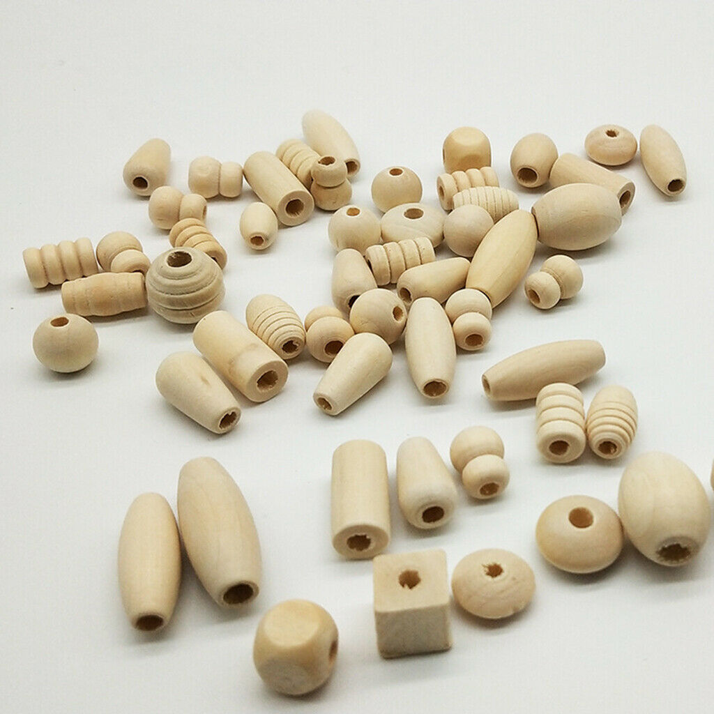 100g Natural Unfinished Wood Spacer Beads For Jewelry Making Craft Beading