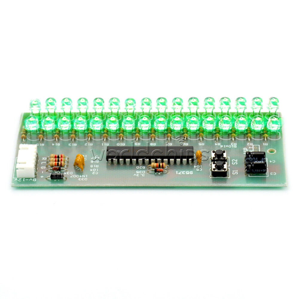 16 LED Dual Channel MCU Adjustable Display Pattern LED VU Meter Level Indicator
