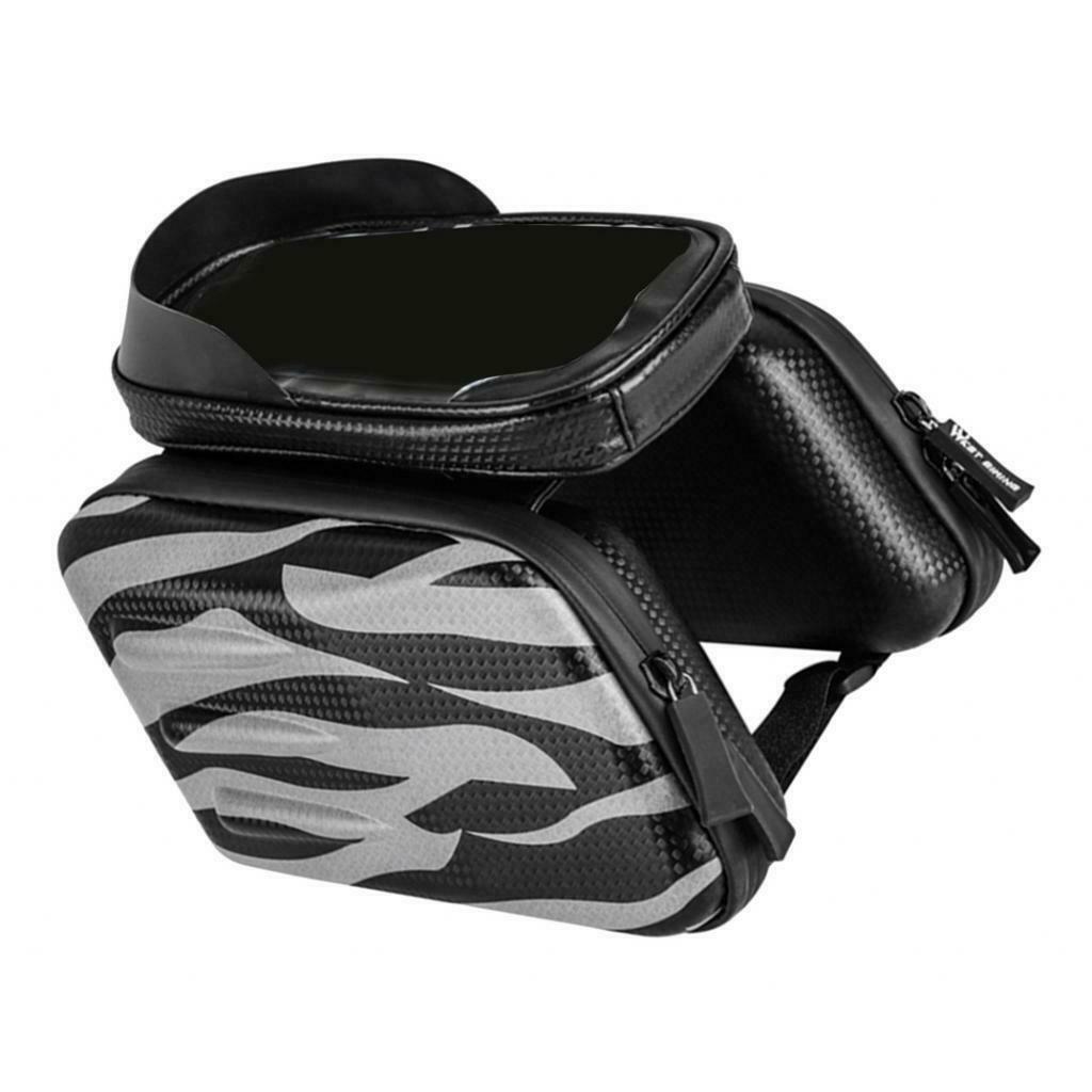 Bicycle Frame Pannier Bike Front Tube Bag Phone Pouch Bag with Screen