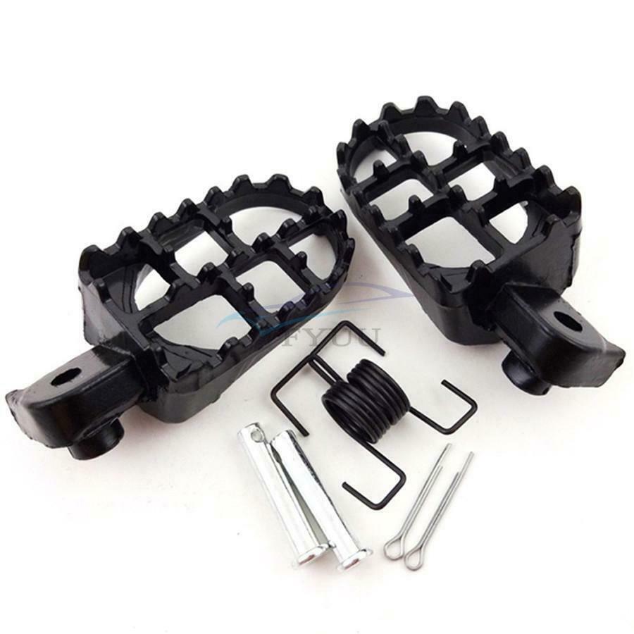 1 Pair Aluminum Motorcycle Wide Foot Pegs Footrest Dirt Bike Foot Pedal 8mm Bolt