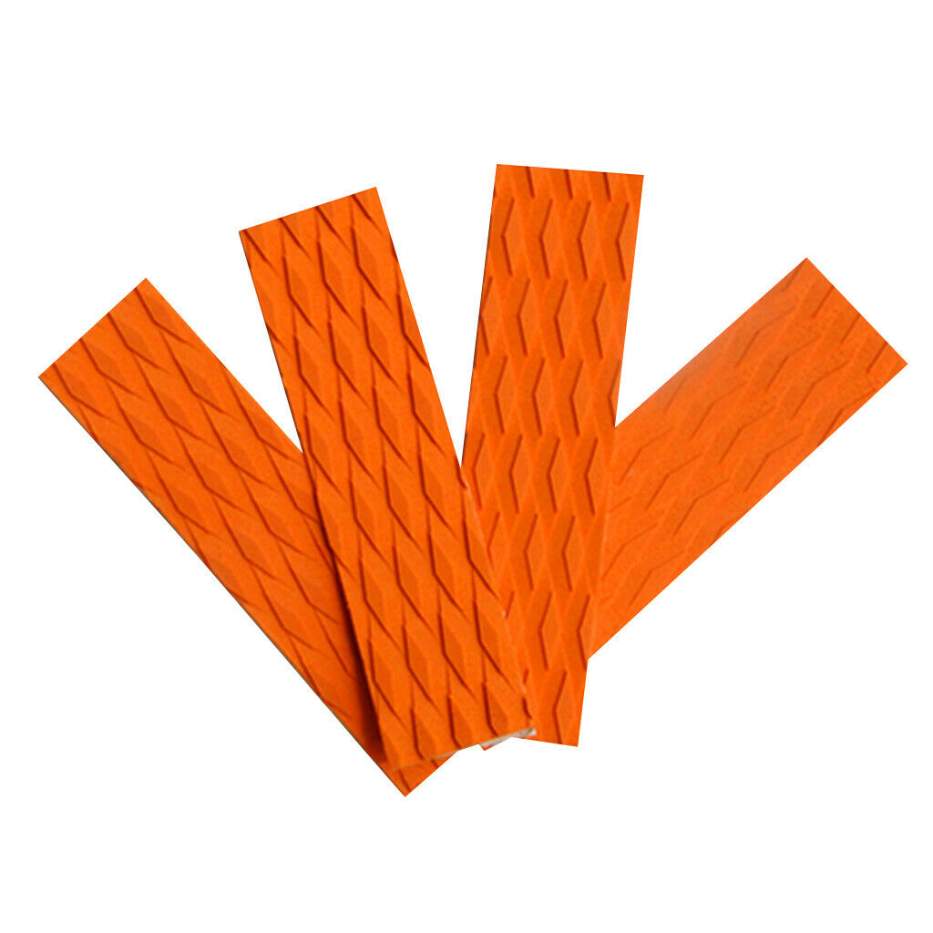 2X 4 Skimboard Surfboard Traction Tail Pads Bar Grip Longboard Mat Sheet Orange