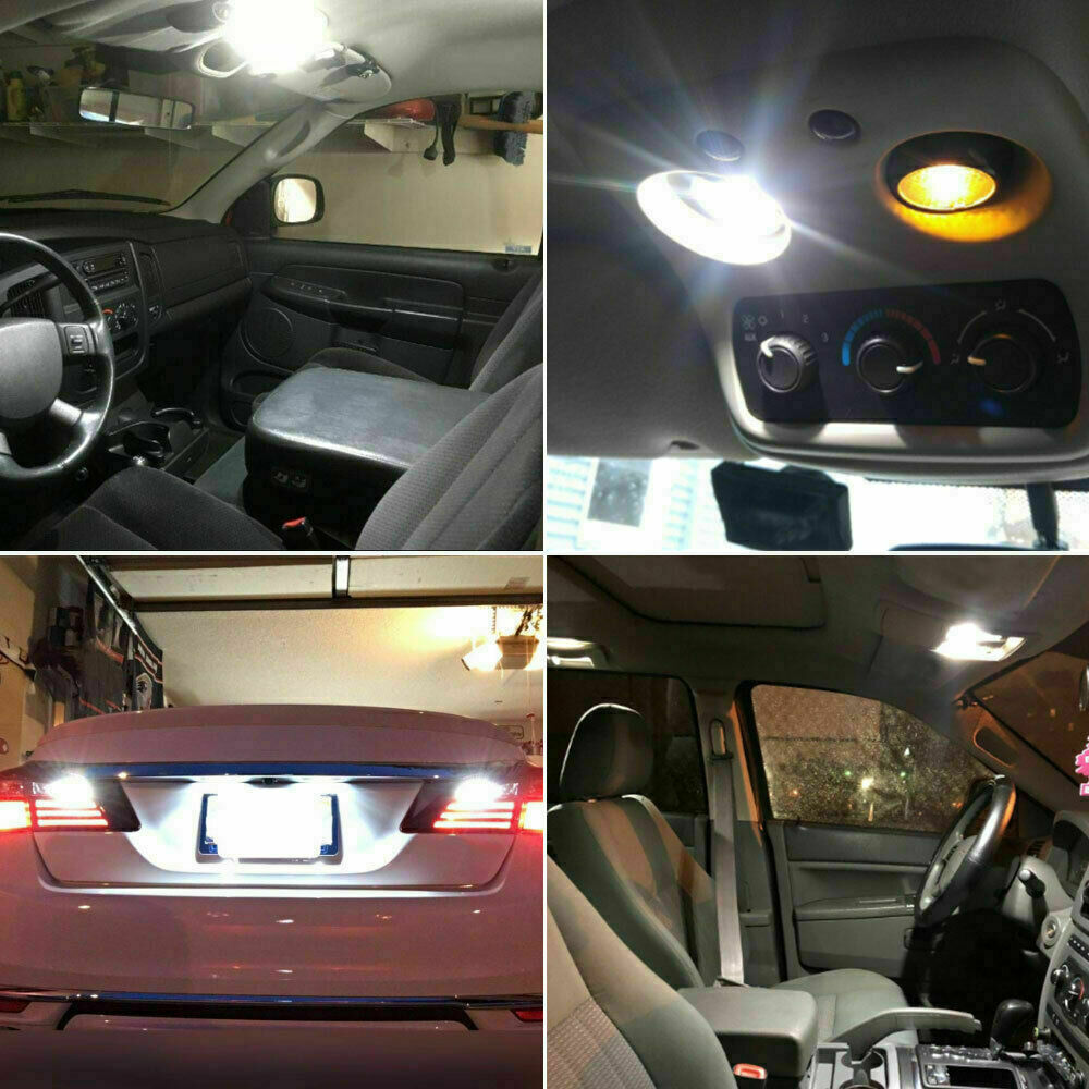 10x 194 168 2825 T10 LED License Plate Map Trunk Dome Light Bulb 6000K White