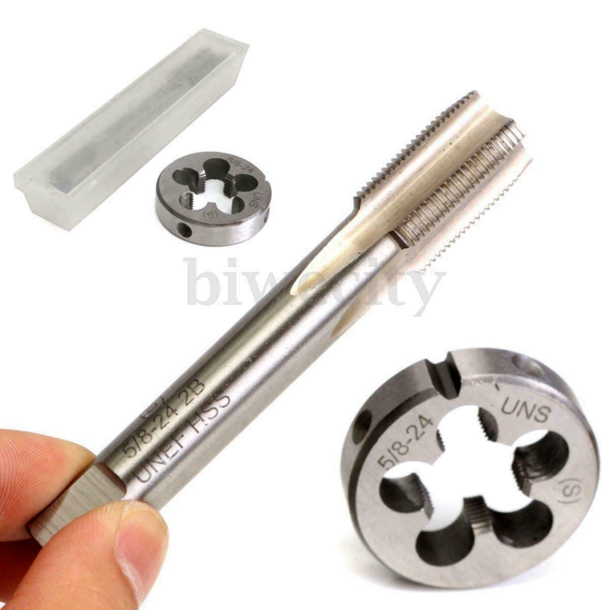 5/8-24 UNEF Hand Tap & Round Die Set HSS Right Hand Tapping Hand Cutting Tool