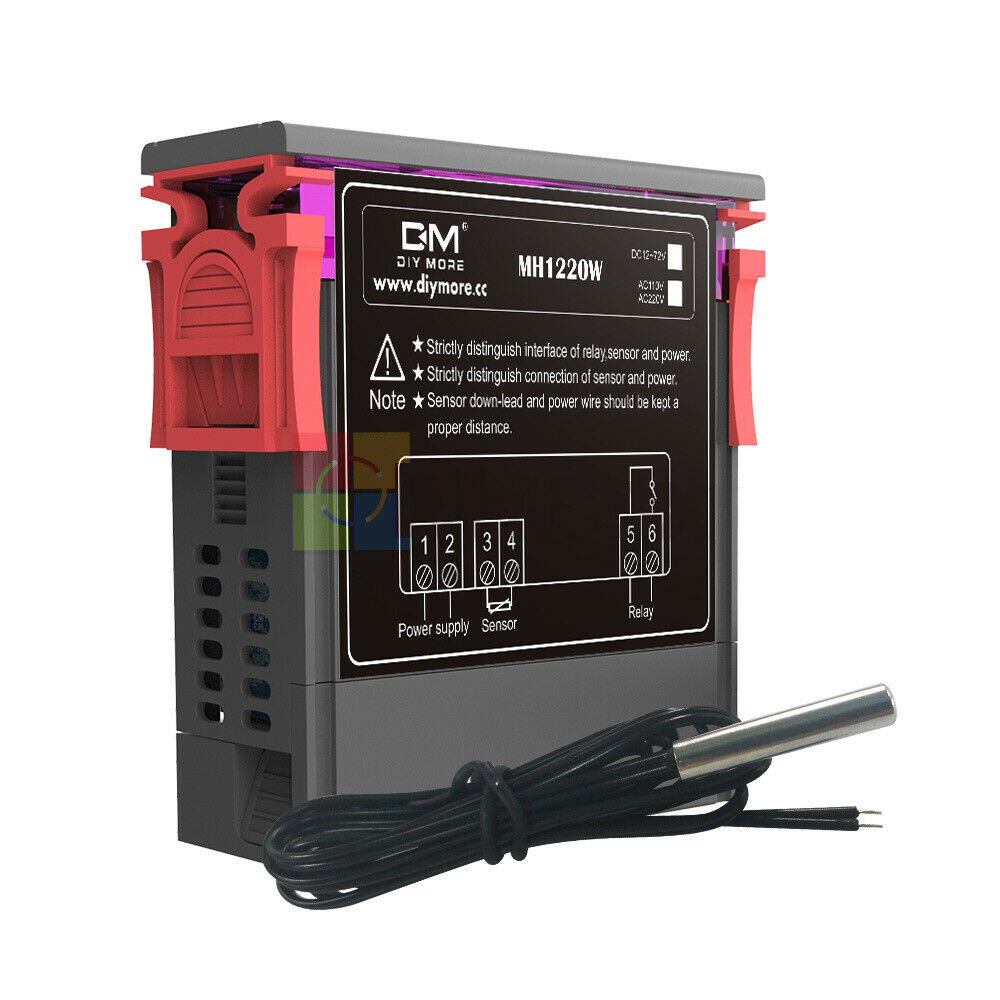 Digital AC 110-220V MH1220W Thermostat 10A Dual Display Temperature Controller