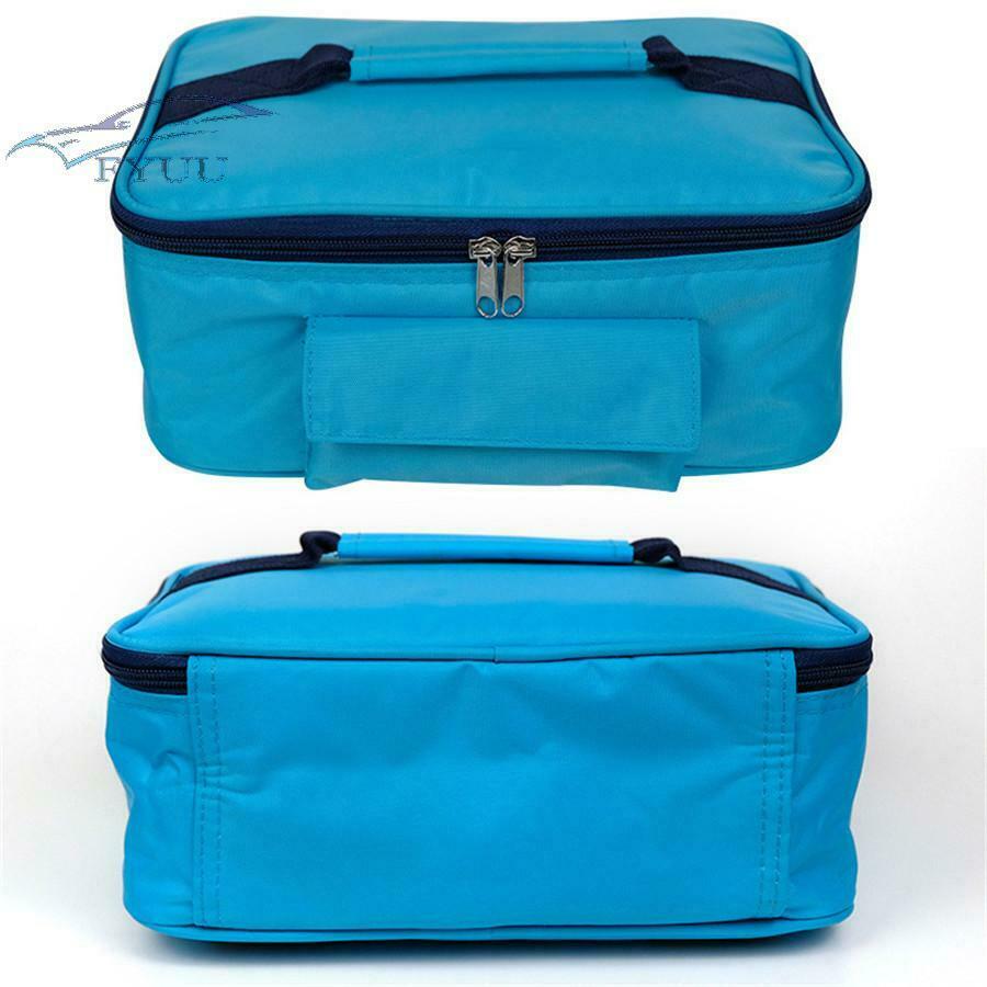 Mini Hot Food Bento Tote Drive Picnic Camping Electric Oven Heating Bag Blue
