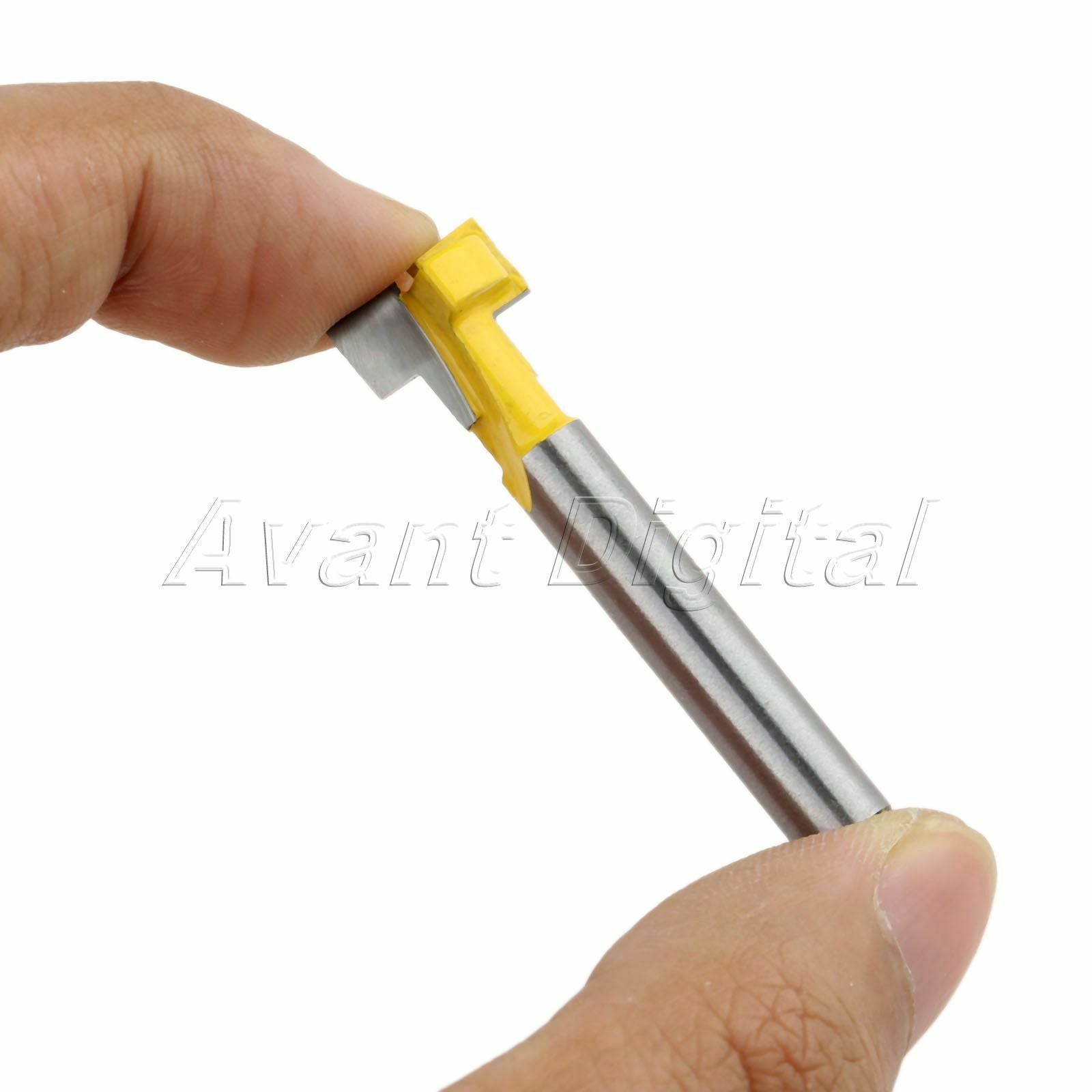 2Pcs 1/4" T-Slot Straight Router Bit Set Tongue & Groove Trim Cutter Rotary Tool