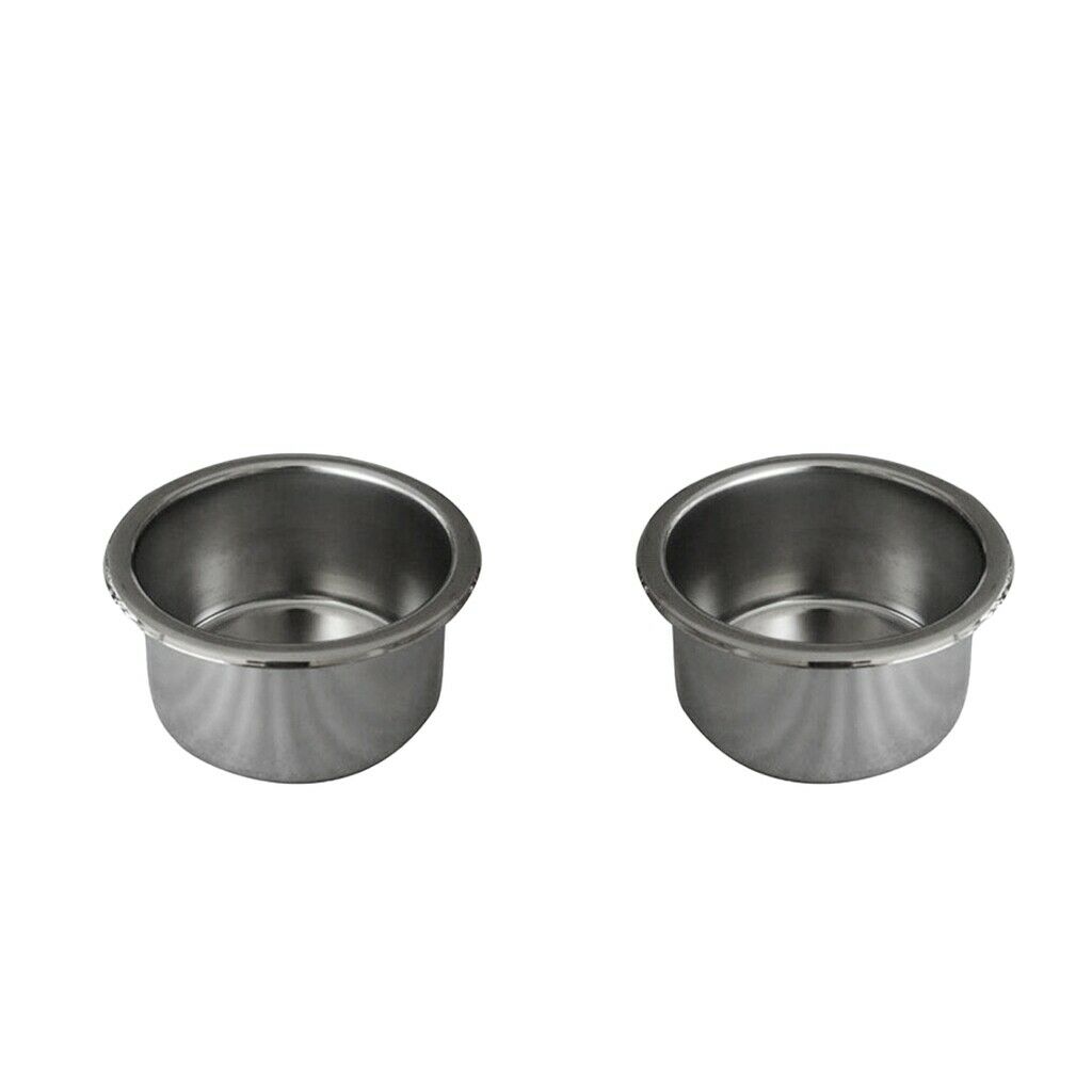 2Pcs Brushed Drop In Cup Drink Holder Stand Holder for Marine Boat Car