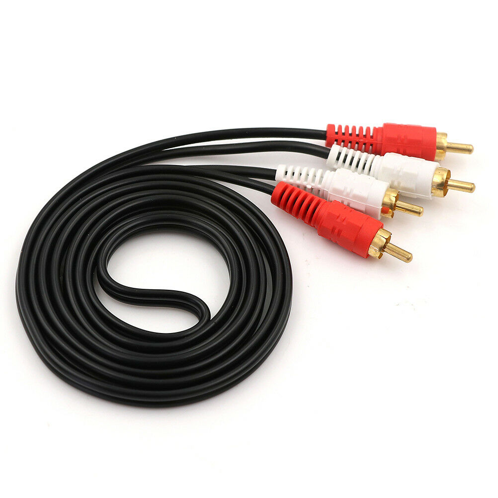 Dual RCA 2RCA Phono Plug Male to Male Audio Cable Lead Connector 1.5M^.l8