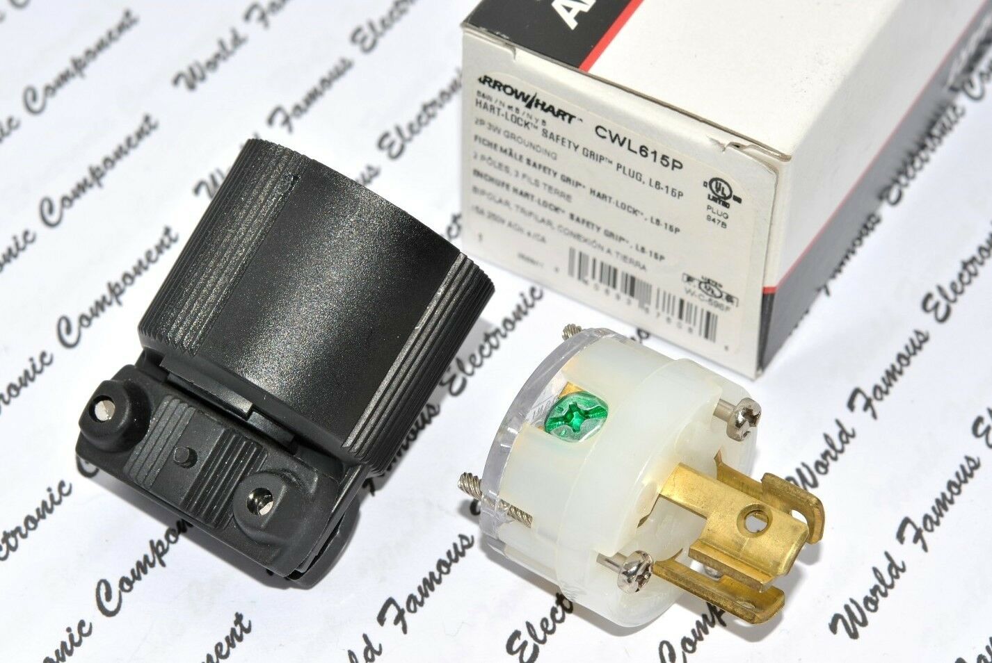 1pcs - COOPER CWL615P NEMA L6-15 15A 250V Twist Hart-Lock Locking Plug