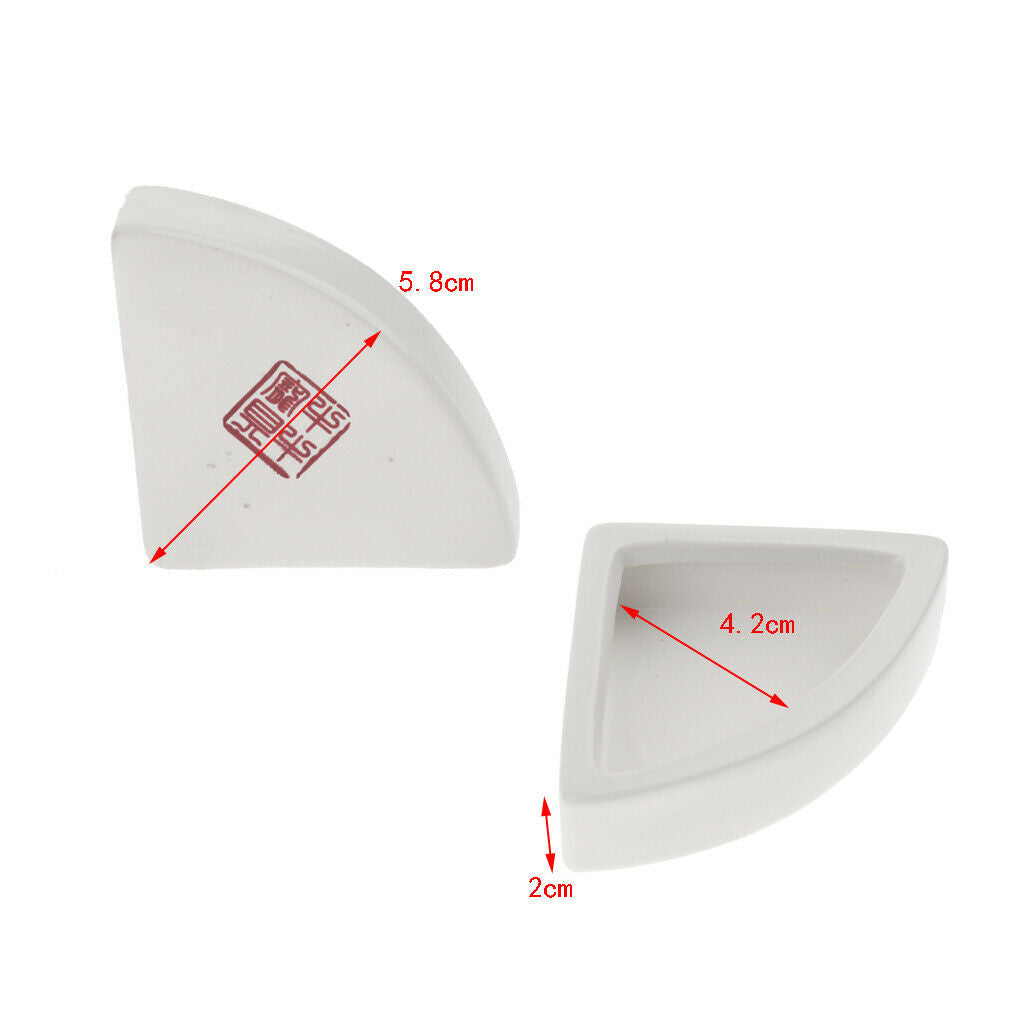 2xReptile Feeder Ceramic Food Bowl Anti-escape Dish For Lizard White Angle M
