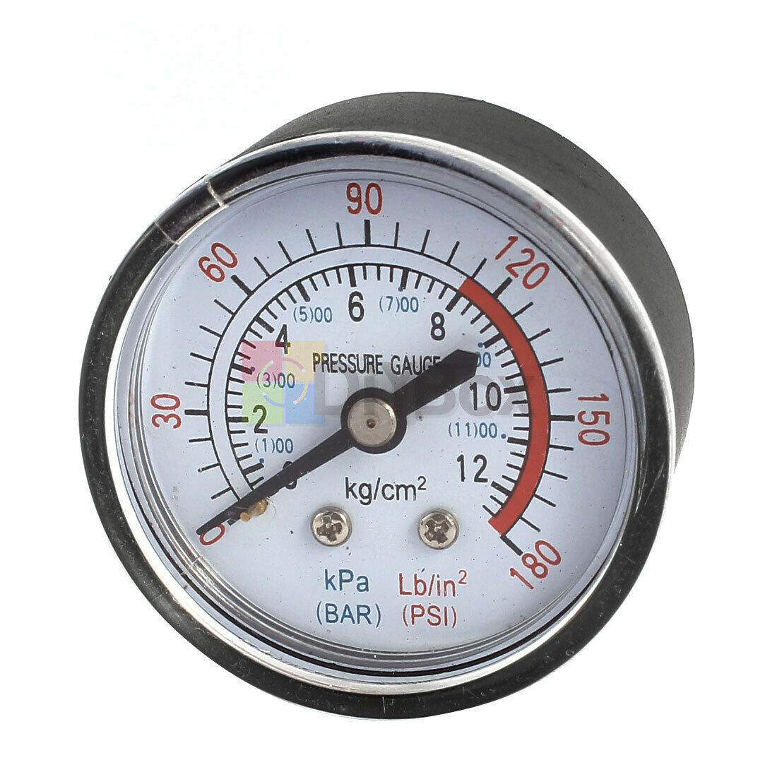 1/4'' BSP Thread Bar Air Pressure Gauge 0-180PSI 0-12Kpa Compressor Iron Case