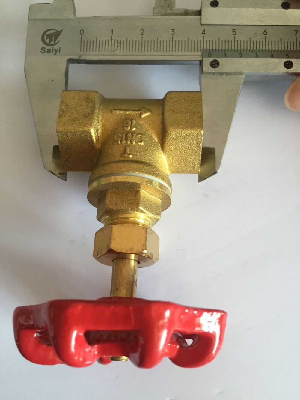 1/2PT 19mm Female Thread Dia Full Port Brass Gas Angle Stop Valve