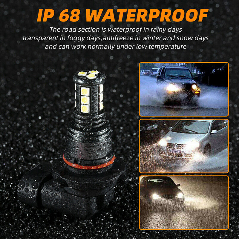 2Pcs 9005/9006/H10 LED Fog Light Headlight Bulbs Kit 28W 6500K Bright White BDA