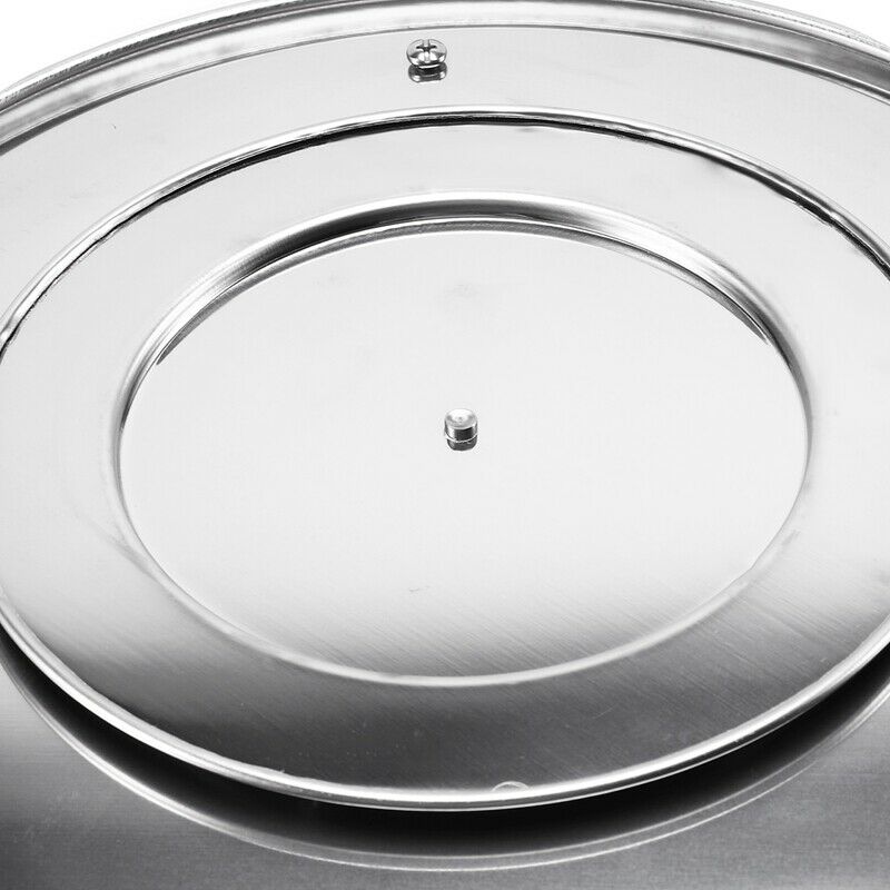 Spice Rack Stainless Steel Organizer Tray Turntable Rotating 2 Level Tabletop T8