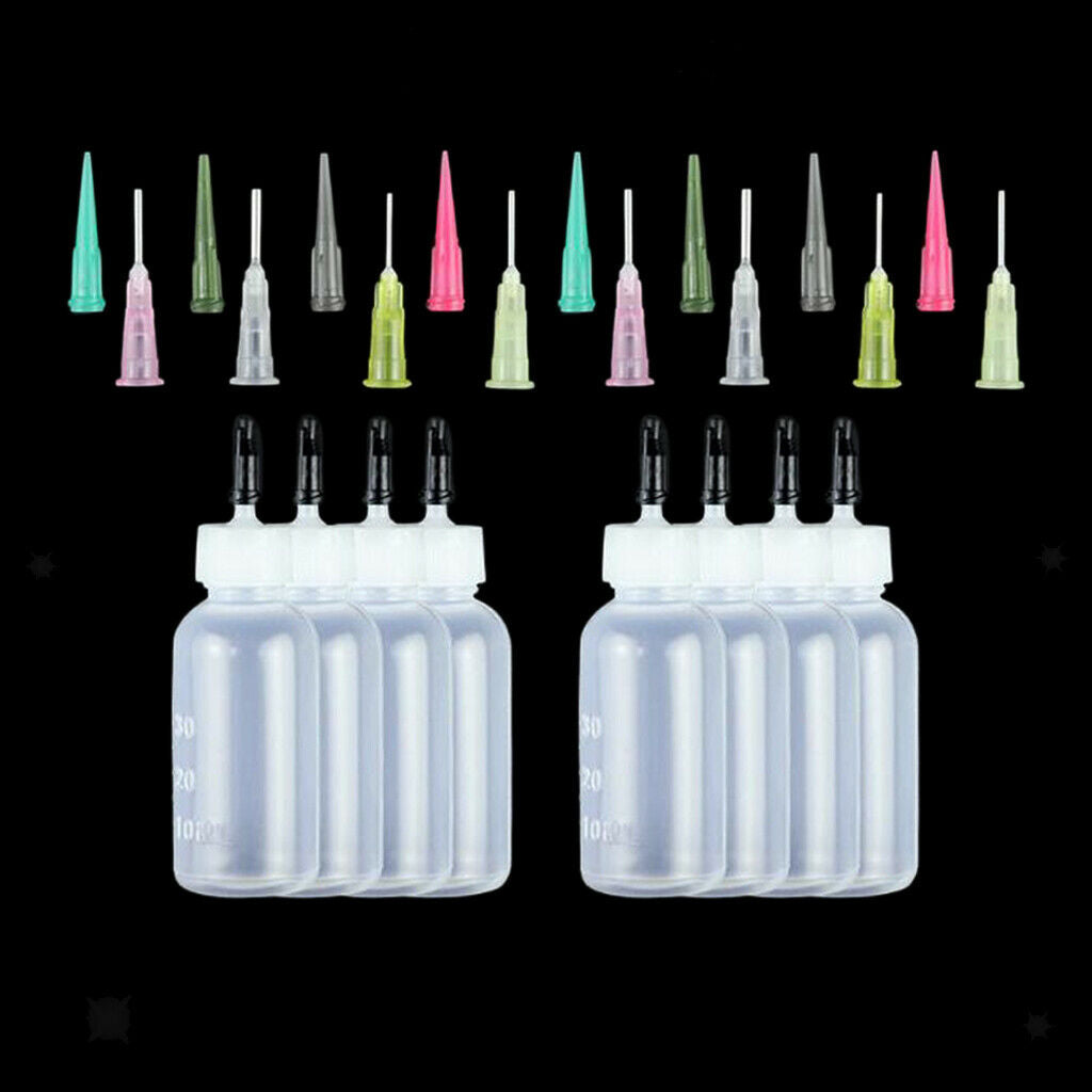 24 Pieces Plastic  Syringe Bottles with Paint Dropper Needle Tips