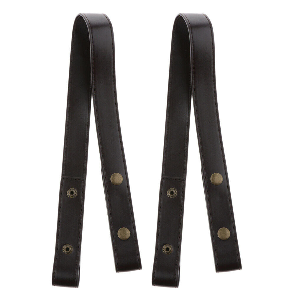 2pcs Leather Purse Strap Metal Snap Button Bag Accessories Strap DIY 23.62"