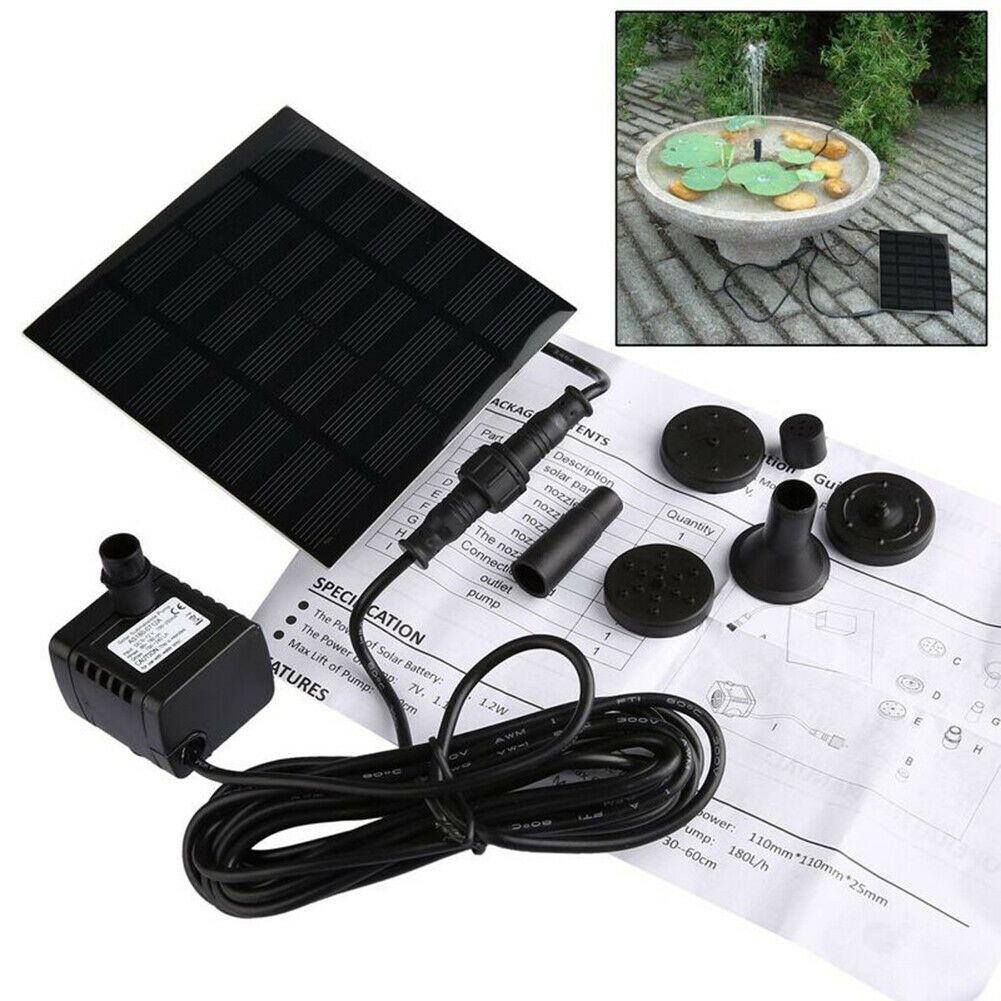 Mini Solar Fountain Garden Pool Pond Outdoor Swimming Pool Water Fountain @