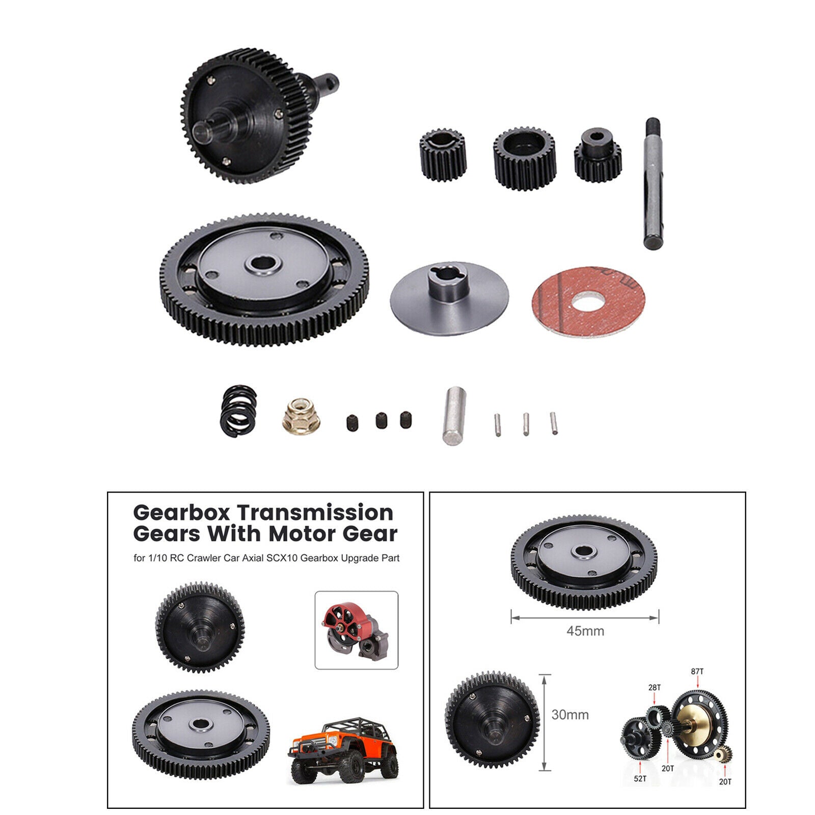 Steel Transmission Gears Kit for Axial SCX10 1:10 Scale RC Climbing Car