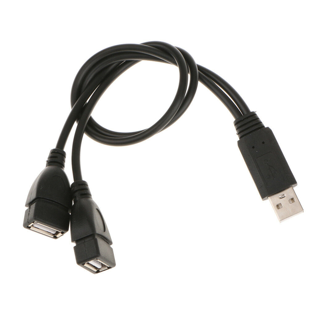 30CM/1ft USB 2.0 Male To Dual USB Female Charger Cable Wire Plug and Play