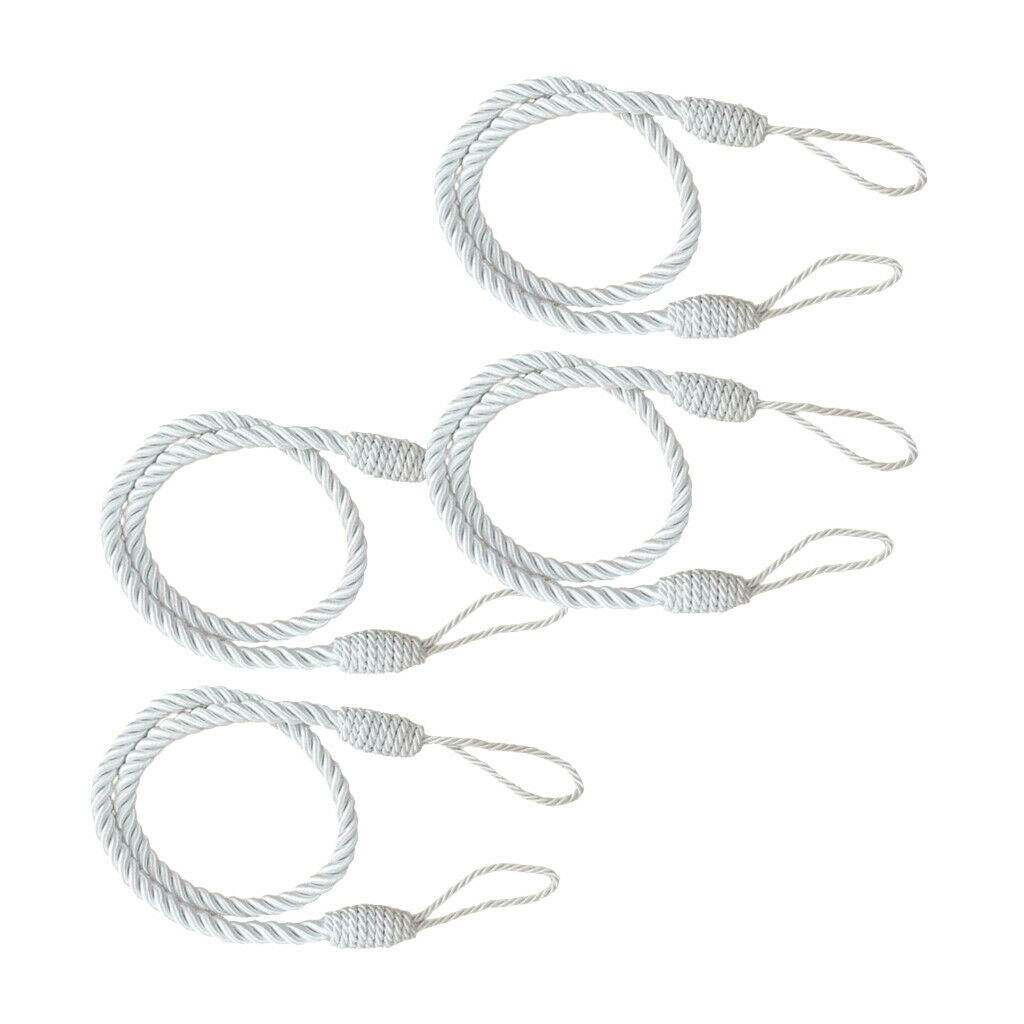 4 Units White Home Decor Tassel Curtain Closures 1