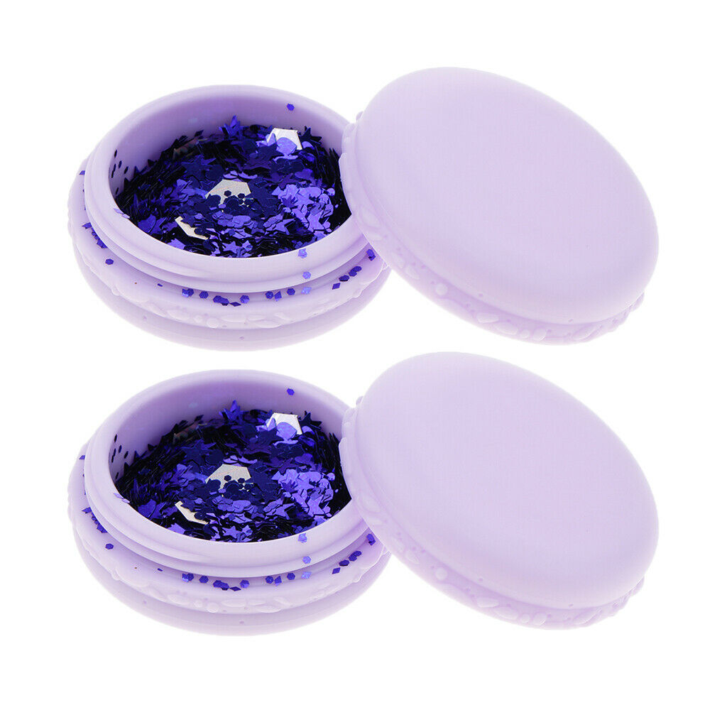 2x Chunky Cosmetic Glitter Shimmer Holographic Body Glitter Powder Sequins Blue