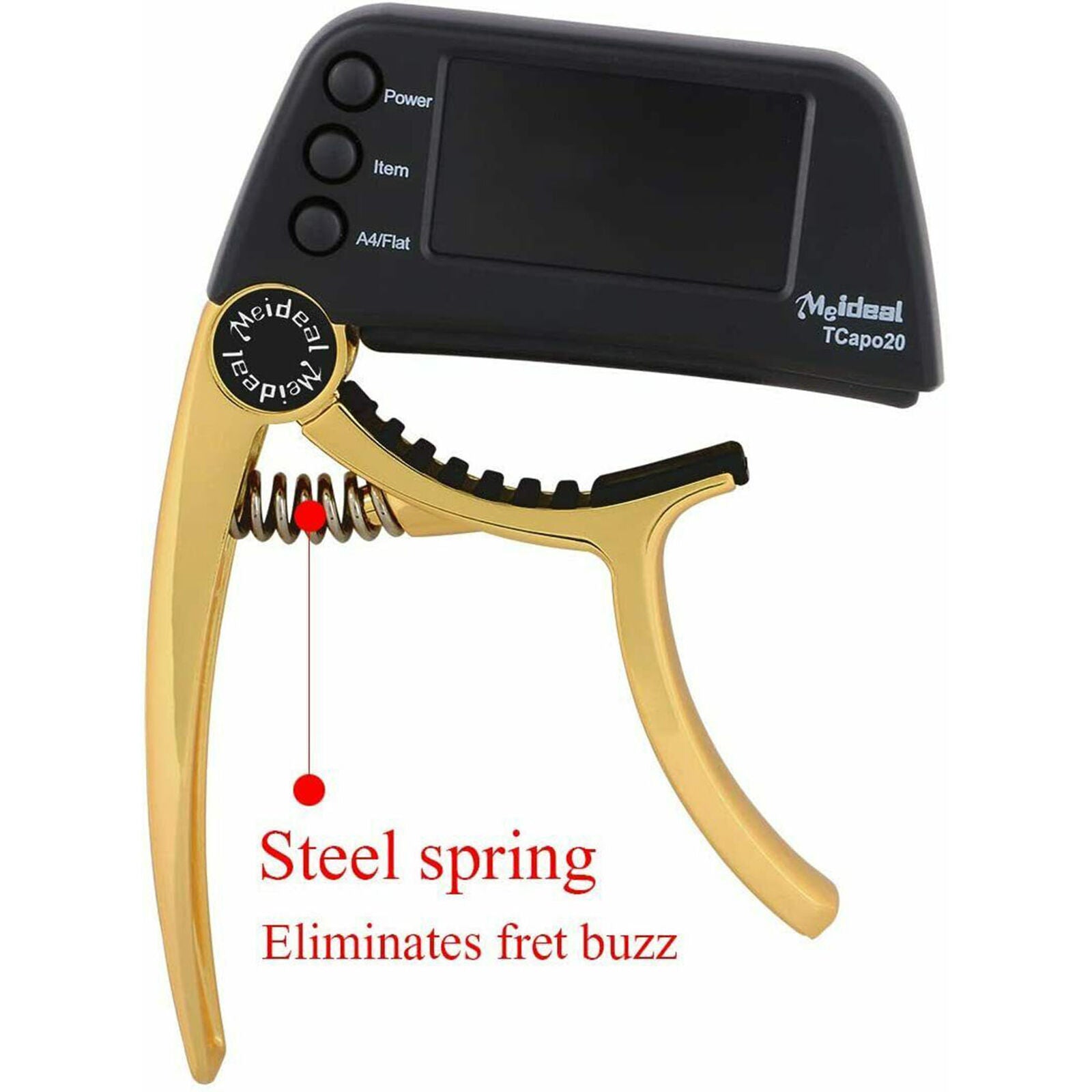 Professional Clip-On Tuner for All Instrument -with Capo Guitar, Ukulele, Violin