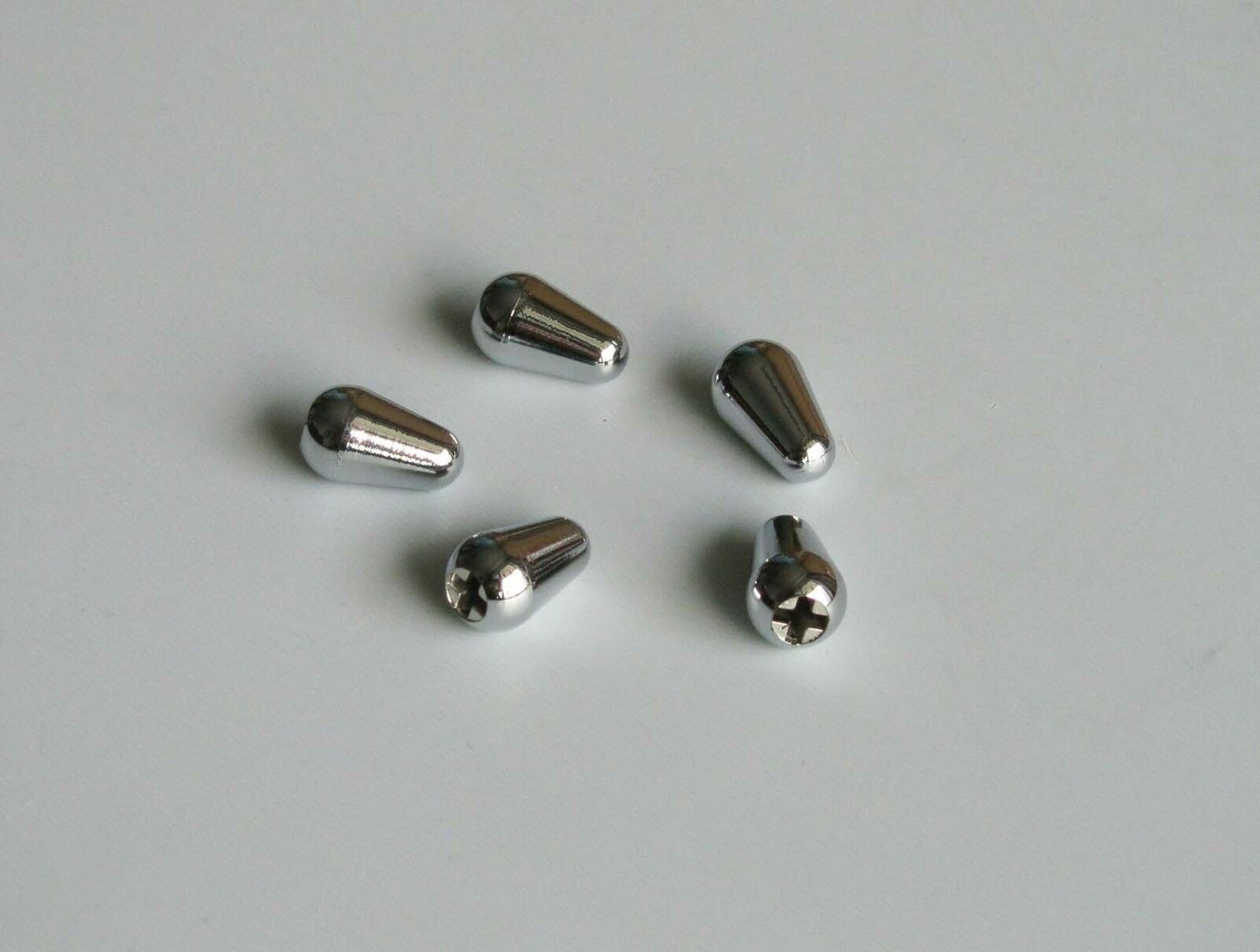 5x Chrome ST Strat Guitar 5 Way Switch Tip Switch Cap fits American Fender Strat