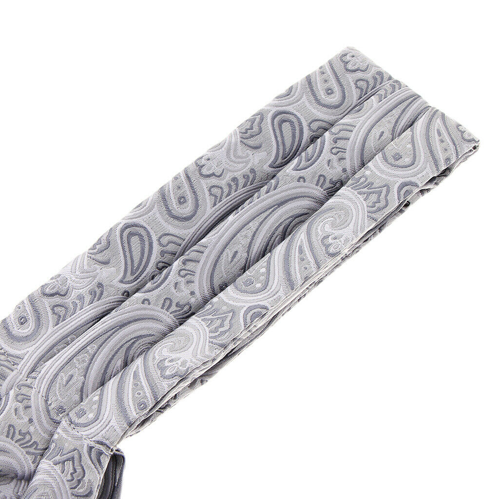 Men's Wedding Paisley Floral Jacquard Woven Self Cravat Tie Ascot Pattern 1