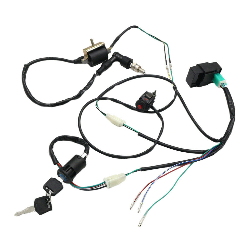 1Pcs Wiring Loom Harness Ignition Coil for 50cc -160CC 4 Stroke Kick Start