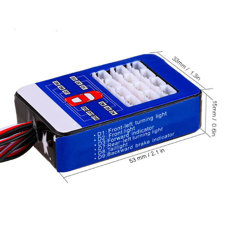12 LED Light System Kit Smart Simulation Flash Lights for 1/10 RC Car Truck
