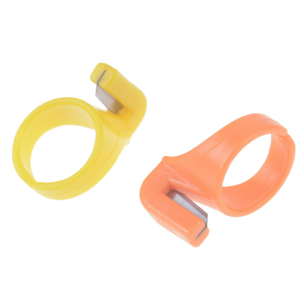 3X plastic sewing thimble ring with blade finger thimble thread cutter DI.l8
