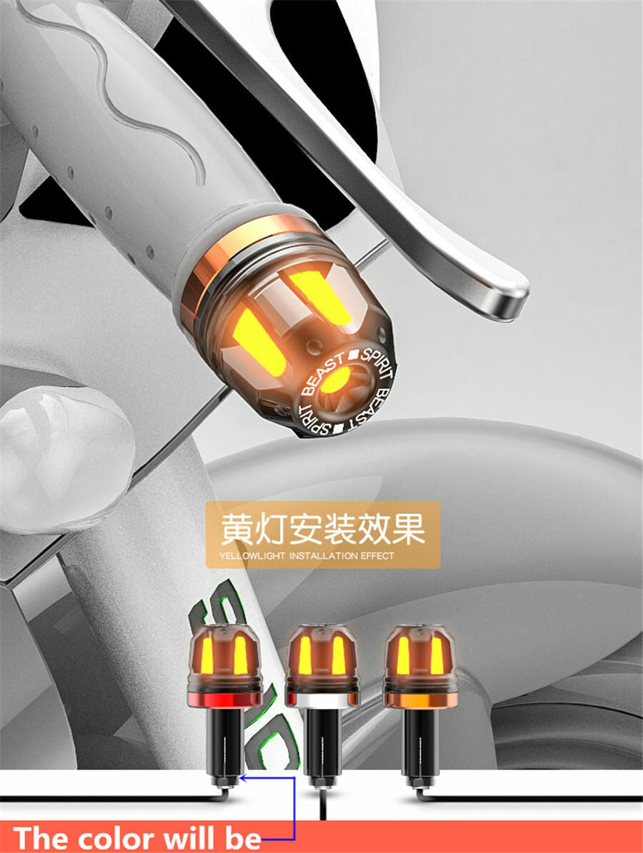 Aluminum alloy Motor handlebar balance head end turn signal Grips Plug 3color