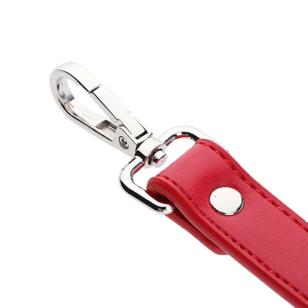 64cm Leather Strap Bag Handle DIY Handbag Replacement Shoulder Strap Red