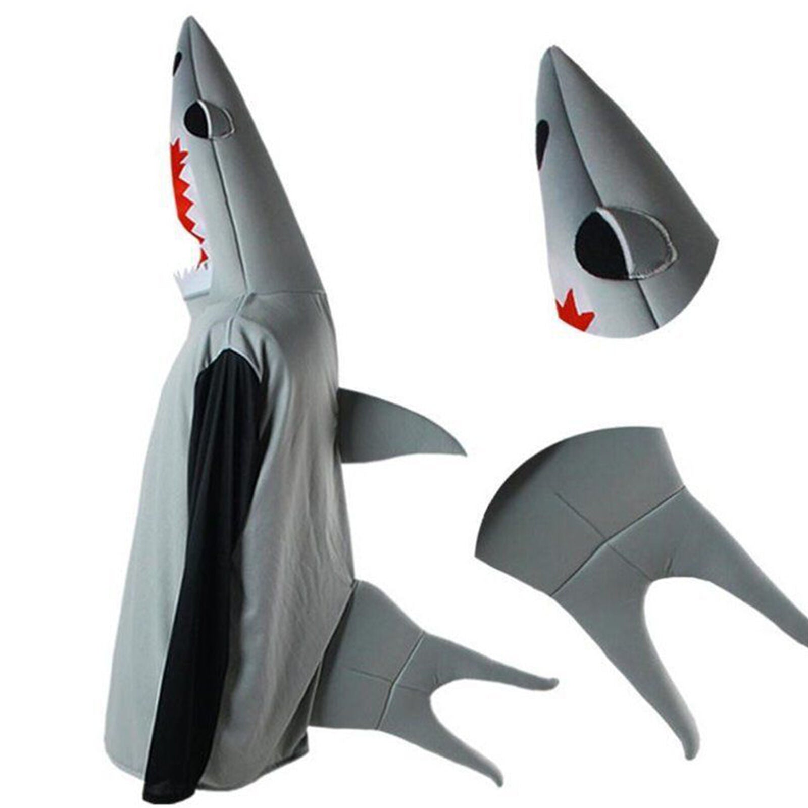 Jaws Shark Attack Costume Animal Unisex Jaw Fish Dress Clothes Halloween Prop x1