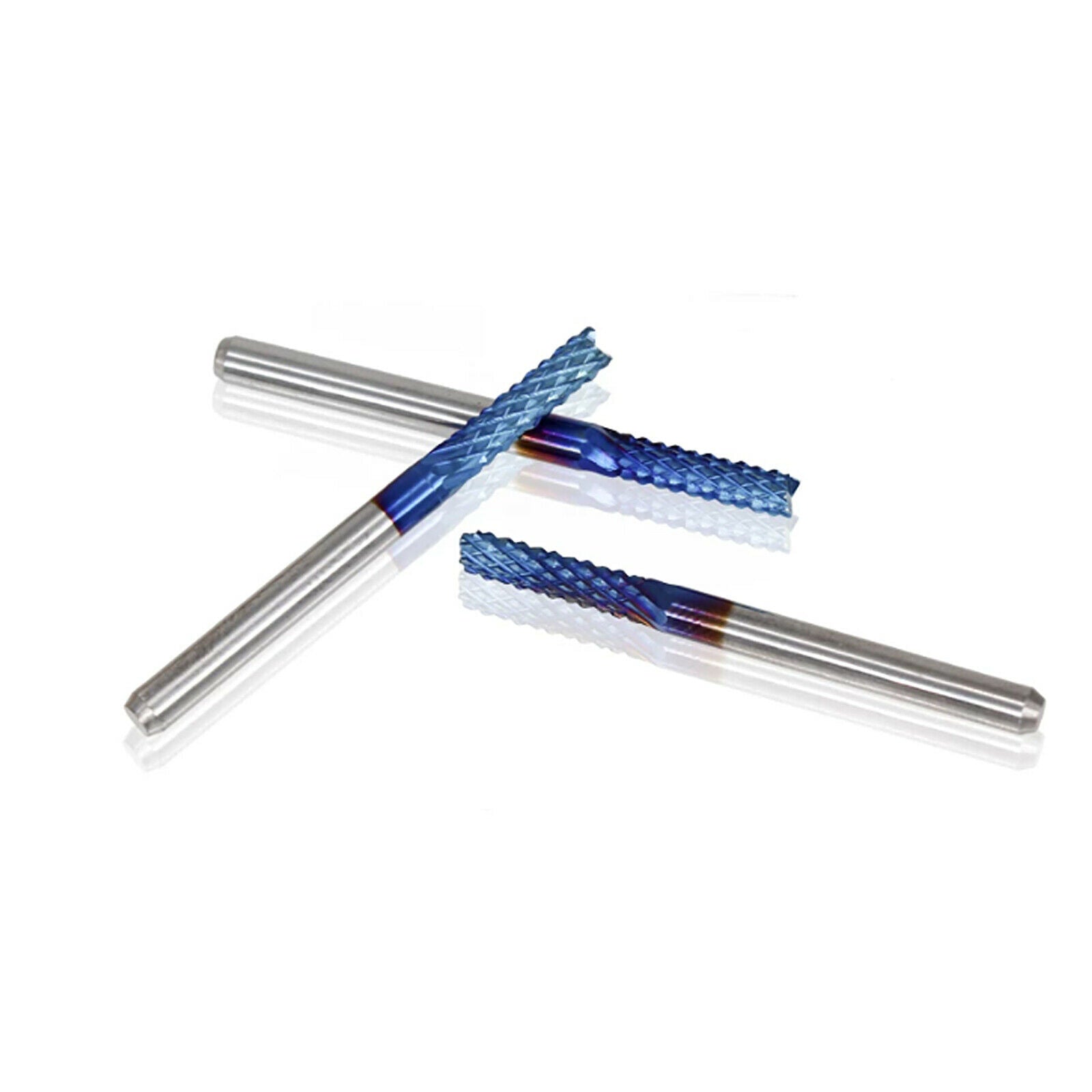 10Pcs Nano Blue Coat End Mill CNC Router Bits 0.8-3mm 1/8" PCB Engraving Cutter