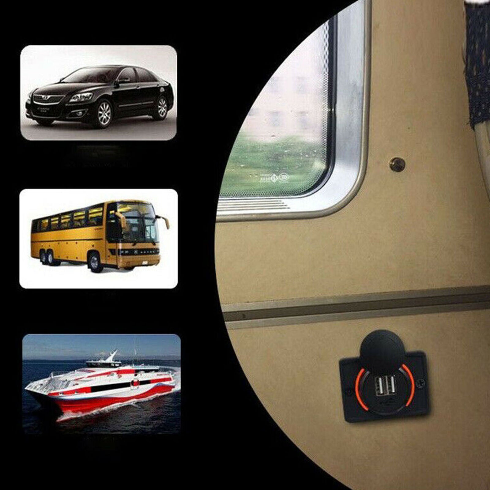2-USB Charging Port For Boat Car Bus Caravan Camper 12-24V 3.1A Socket Useful