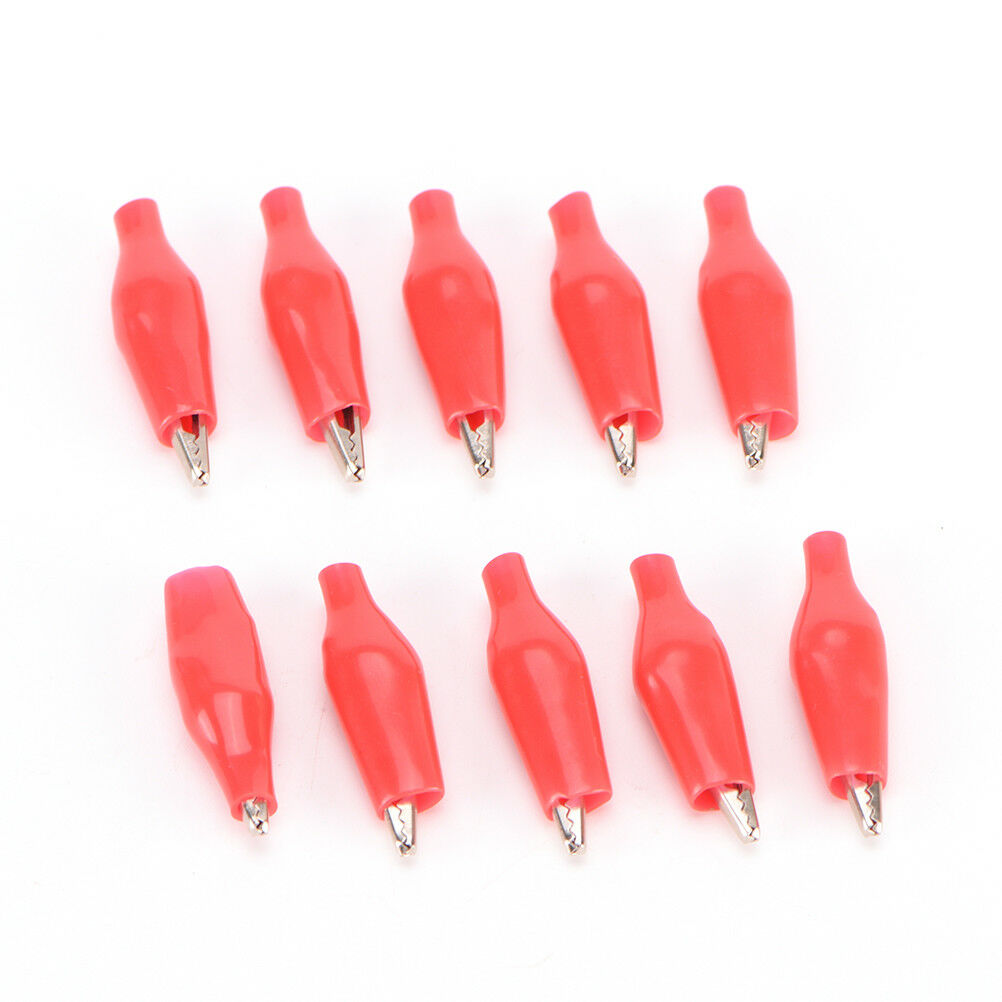 10X Leads HOT for Electrical Jumper Wire Test Cable Alligator Clip 28mm~ WF