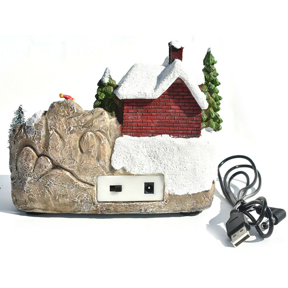 Christmas Snow House Village Decoration with Music LED Light  Home Decoration
