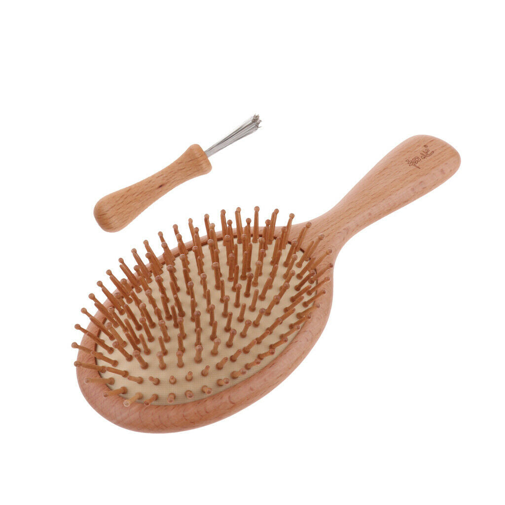Wood Paddle Brush Massage Scalp Brush For Detangling Men Women Kids Hair 01
