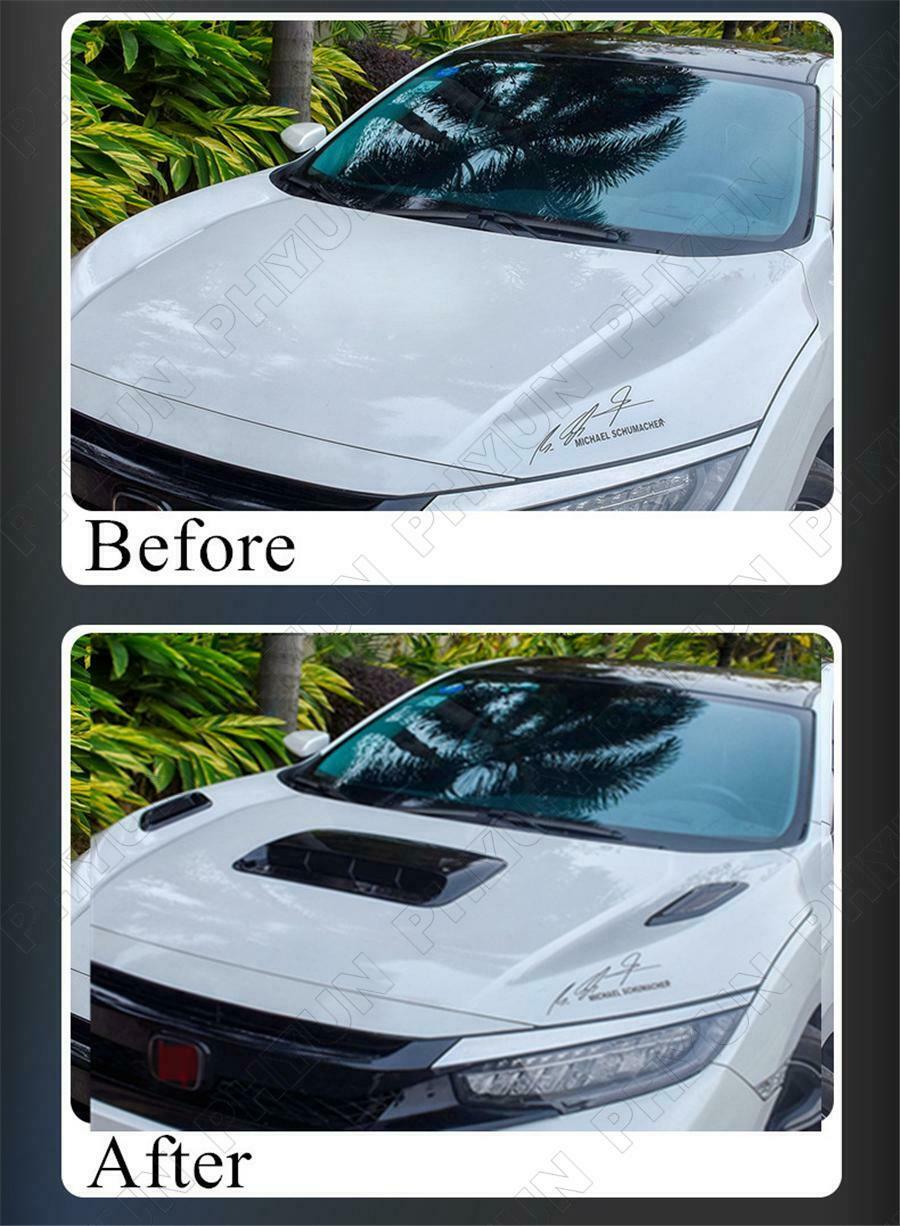 1x Glossy Black Car Air Flow Intake Hood Scoop Vent Bonnet Decor Cover Universal