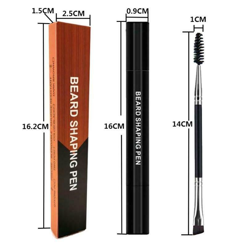 Waterproof 4 Fork Tips Beard Shaping Pen Filler with Styling Brush for Men
