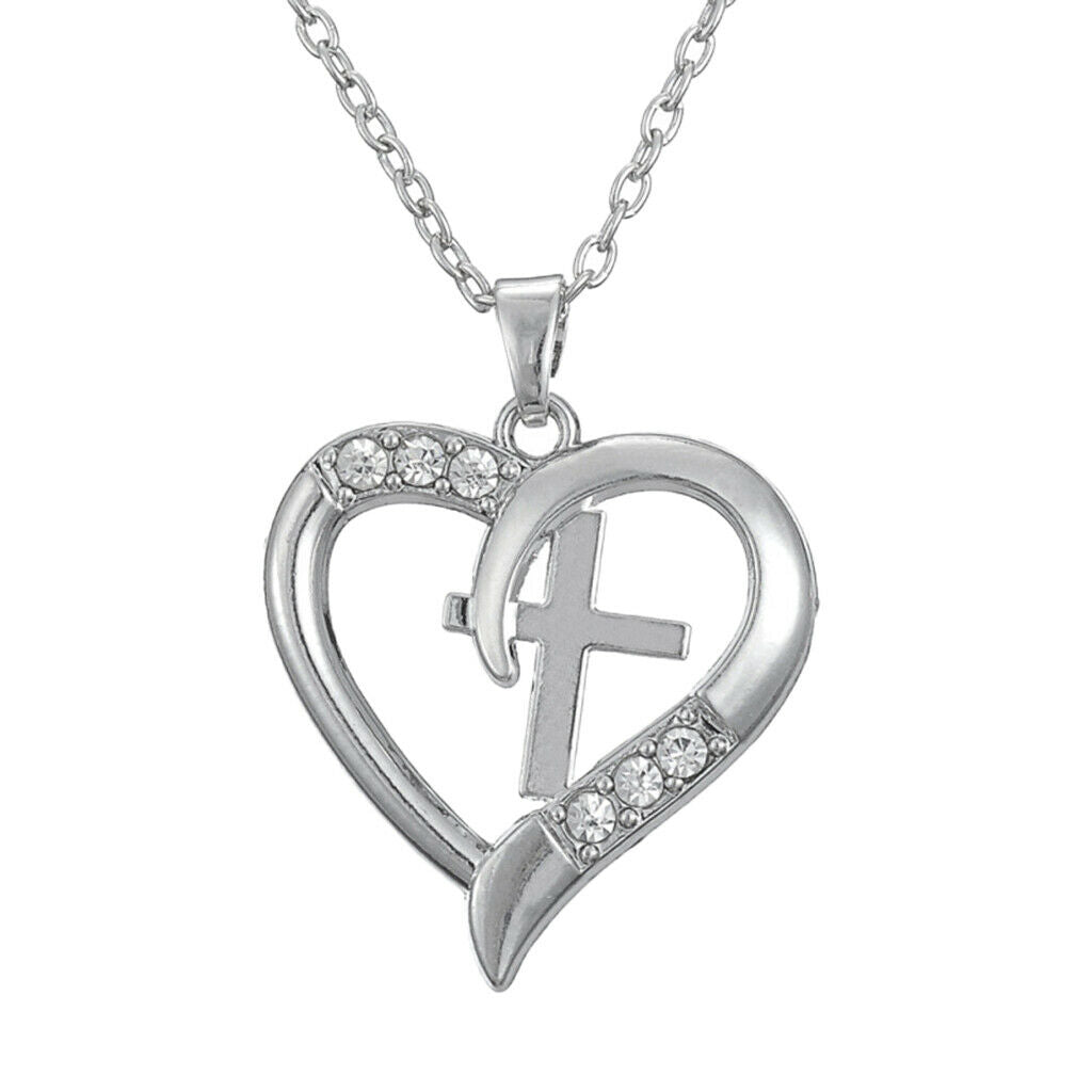 Lovely Heart Printed Charm Pendant Necklace for Women Lady