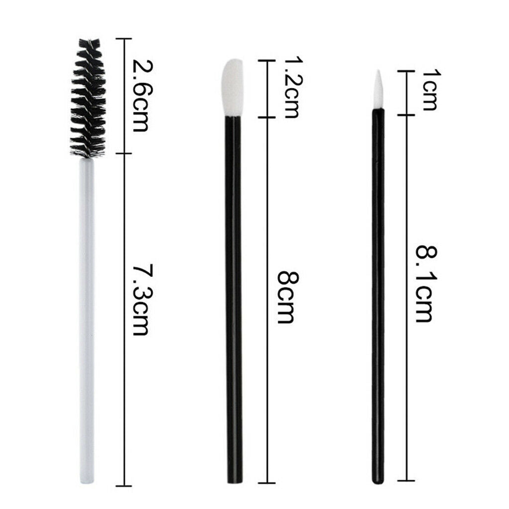 150Pcs Disposable Eyelash Mascara Wands Lip Eyeliner Makeup Brush Kit Black