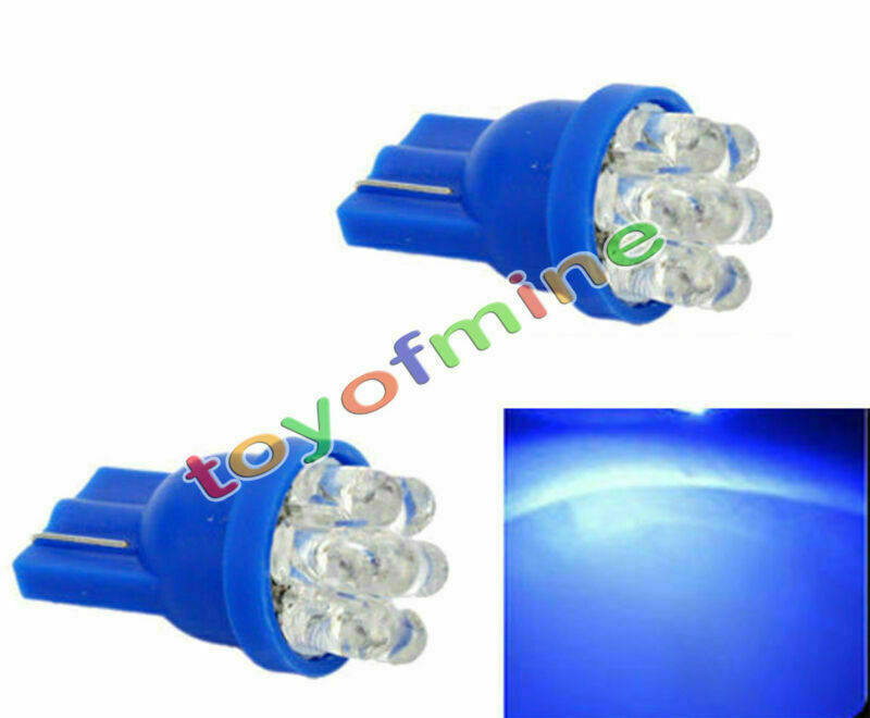 2x Blue 7-LED T10 Wedge Car Light Bulbs 194 168 W5W 501